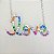 Colar LOVE Cravejado com Zircônias Coloridas em PRATA 925 com Banho de Ródio Branco - Imagem 4