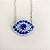 Colar olho grego cravejado com zircônias cristal e azul em prata 925 com banho de ródio branco - Imagem 5