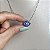 Colar olho grego cravejado com zircônias cristal e azul em prata 925 com banho de ródio branco - Imagem 3