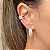 Piercing Fake (de Encaixe) Cravejado com Zircônias Cristal e Rainbow em PRATA 925 com Banho de Ouro 18k ou Ródio Branco (Unitário) - Imagem 1
