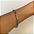 Pulseira riviera cravejada com zircônias coloridas (rainbow) 19cm de comprimento com banho de ródio branco - Imagem 2