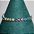 Pulseira riviera cravejada com zircônias coloridas (rainbow) 19cm de comprimento com banho de ródio branco - Imagem 1
