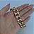 Pulseira de elos quadrados lisos e cravejados com zircônias na cor cristal 18cm de comprimento com banho de ouro 18k - Imagem 4