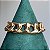 Pulseira de elos quadrados lisos e cravejados com zircônias na cor cristal 18cm de comprimento com banho de ouro 18k - Imagem 7