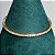 Pulseira riviera cravejada zircônias carrê na cor cristal 2mm de espessura e 18cm de comprimento com banho de ouro 18k - Imagem 1