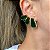 Brinco earhook juliete cravejado com zircônias nas cores esmeralda e cristal com banho de ouro 18k ou ródio branco - Imagem 9