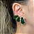 Brinco earhook juliete cravejado com zircônias nas cores esmeralda e cristal com banho de ouro 18k ou ródio branco - Imagem 1