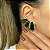 Brinco earhook juliete cravejado com zircônias nas cores esmeralda e cristal com banho de ouro 18k ou ródio branco - Imagem 2