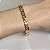 Pulseira estilo vintage de elos lisos 19cm de comprimento com banho de ouro 18k - Imagem 2