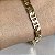 Pulseira estilo vintage de elos lisos 19cm de comprimento com banho de ouro 18k - Imagem 4