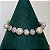 Pulseira cravejada zircônias na cor cristal e pérolas shell 19cm de comprimento com banho de ródio branco - Imagem 8