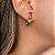Brinco Ear Hook Cravejado com Zircônias Coloridas em Formato de Coração em PRATA 925 com Banho de Ródio Branco - Imagem 6