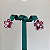 Brinco Flor de Cerejeira Cravejado com Zircônias Rubi e Cristal com Banho de Ródio Branco - Imagem 4