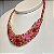 Colar riviera festa cravejado com zircônias (em tons de vermelho e rosa) com banho de ouro 18k - Imagem 14