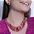 Colar riviera festa cravejado com zircônias (em tons de vermelho e rosa) com banho de ouro 18k - Imagem 2