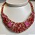 Colar riviera festa cravejado com zircônias (em tons de vermelho e rosa) com banho de ouro 18k - Imagem 16