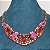 Colar riviera festa cravejado com zircônias (em tons de vermelho e rosa) com banho de ouro 18k - Imagem 1