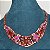 Colar riviera festa cravejado com zircônias (em tons de vermelho e rosa) com banho de ouro 18k - Imagem 6