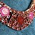 Colar riviera festa cravejado com zircônias (em tons de vermelho e rosa) com banho de ouro 18k - Imagem 3
