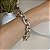 Pulseira de elos cravejados com zircônias na cor cristal 19cm de comprimento com banho de ouro 18k - Imagem 2