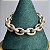 Pulseira de elos cravejados com zircônias na cor cristal 19cm de comprimento com banho de ouro 18k - Imagem 1