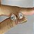 Brinco Gota Cravejada com Zircônias Cristal com Banho de Ouro 18k - Imagem 1