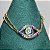 Pulseira olho grego cravejado zircônias coloridas (rainbow) caneta ródio negro com banho de ouro 18k - Imagem 5