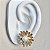 Brinco flor com pérola shell cravejada com zircônias na cor cristal com banho de ouro 18k - Imagem 11