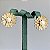 Brinco flor com pérola shell cravejada com zircônias na cor cristal com banho de ouro 18k - Imagem 10