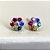 Brinco flor pequena aravejada com zircônias coloridas rainbow em prata 925 com banho de ouro 18k ou ródio branco - Imagem 9
