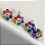 Brinco flor pequena aravejada com zircônias coloridas rainbow em prata 925 com banho de ouro 18k ou ródio branco - Imagem 6