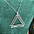 Colar com pingente boho triângulos liso em PRATA 925 - Imagem 4