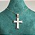 Colar com pingente de cruz cravejada com zircônias na cor cristal com banho de ouro 18k - Imagem 1