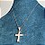 Colar com pingente de cruz cravejada com zircônias na cor cristal com banho de ouro 18k - Imagem 14