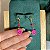 Brinco argola com pingente smile e jade pink com banho de ouro 18k - Imagem 4
