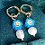 Brinco argola com pingente pérola barroca e flor smile (amarelo, laranja, azul escuro ou azul claro) com banho de ouro 18k - Imagem 8