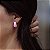 Brinco meia argola esmaltada (verde água ou pink) com banho de ouro 18k - Imagem 2