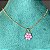 Colar liso com pingente de flor colorida (rosa e laranja ou branca e amarela) com banho de ouro 18k - Imagem 7