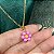 Colar liso com pingente de flor colorida (rosa e laranja ou branca e amarela) com banho de ouro 18k - Imagem 8