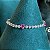 Pulseira riviera corações pink com banho de ródio branco - Imagem 1