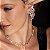 Brinco ear cuff cascata cravejado com zircônias cristal com banho de ródio branco - Imagem 5