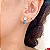 Brinco argola esmaltada (lavanda/ lilás, amarelo, azul, pink ou verde) cravejada com zircônia com banho de ouro 18k ou ródio branco - Imagem 1