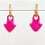 Brinco argola cravejada com pingente (seta ou coração) esmaltado (pink ou amarelo) com banho de ouro 18k - Imagem 5