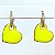 Brinco argola cravejada com pingente (seta ou coração) esmaltado (pink ou amarelo) com banho de ouro 18k - Imagem 4
