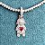Pingente filho filha cravejado com zircônias e coração (magenta, turquesa ou cristal) modelo A com banho de ródio branco - Imagem 8