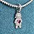Pingente filho filha cravejado com zircônias e coração (magenta, turquesa ou cristal) modelo A com banho de ródio branco - Imagem 4