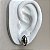 Conjunto colar longo e brinco oval martelado com banho de ródio branco - Imagem 3