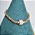 Pulseira malha lisa com fecho cravejado com zircônias cor cristal com banho de ouro 18k - Imagem 5