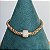 Pulseira malha lisa com fecho cravejado com zircônias cor cristal com banho de ouro 18k - Imagem 1