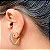 Brinco argola formato coração esmaltada (rosa ou verde) ou cravejada (laranja com lilás) banhada a ouro 18k ou ródio branco - Imagem 2